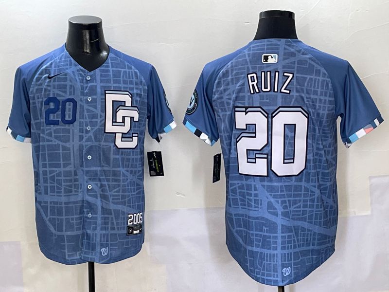 Men Washington Nationals #20 Ruiz Blue Joint Name 2025 Nike MLB Jersey style 3
